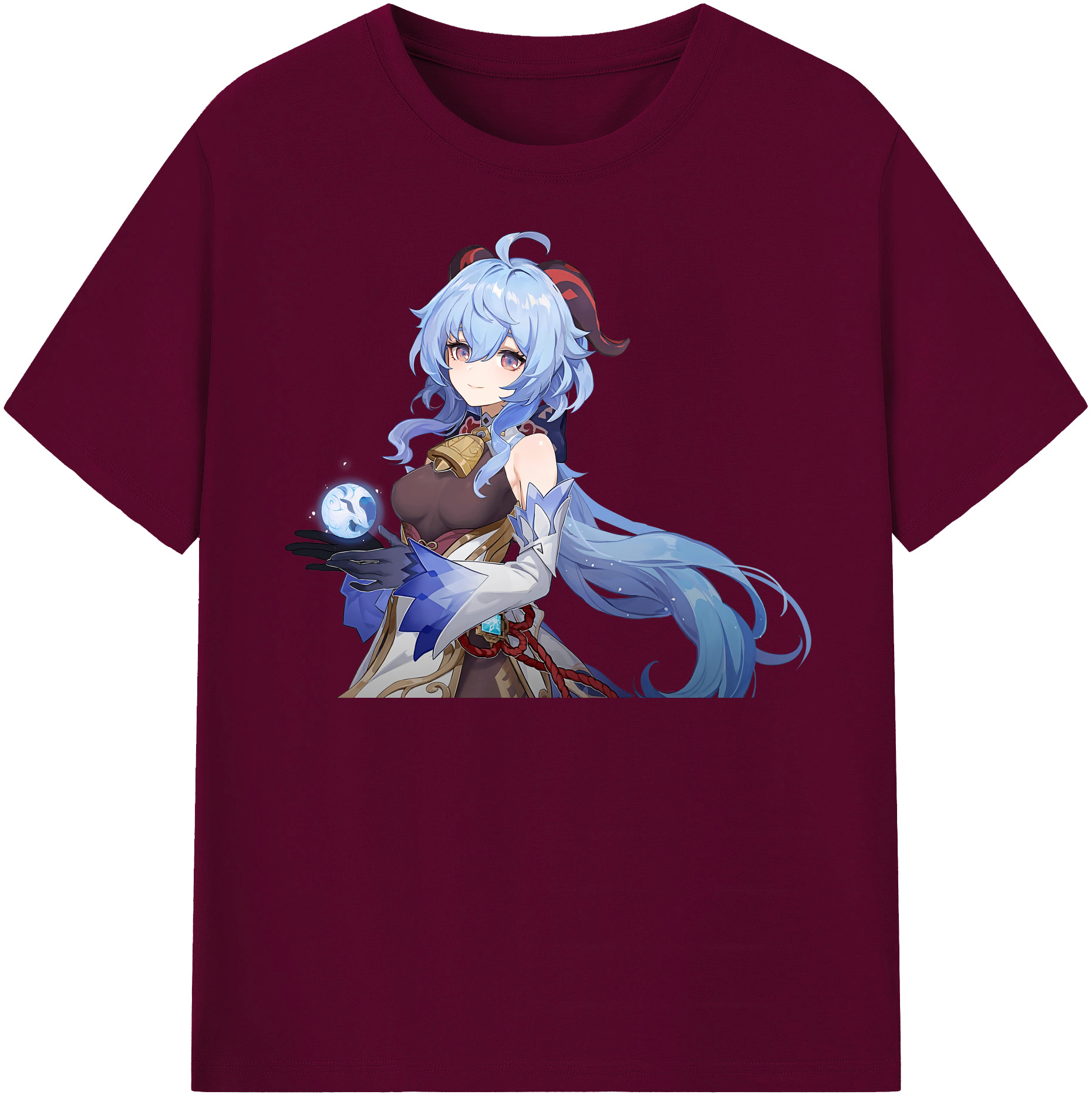 げんし神 甘雨 かんう genshin Ganyu レディースカジュアルプリントTシャツ（綿100％）